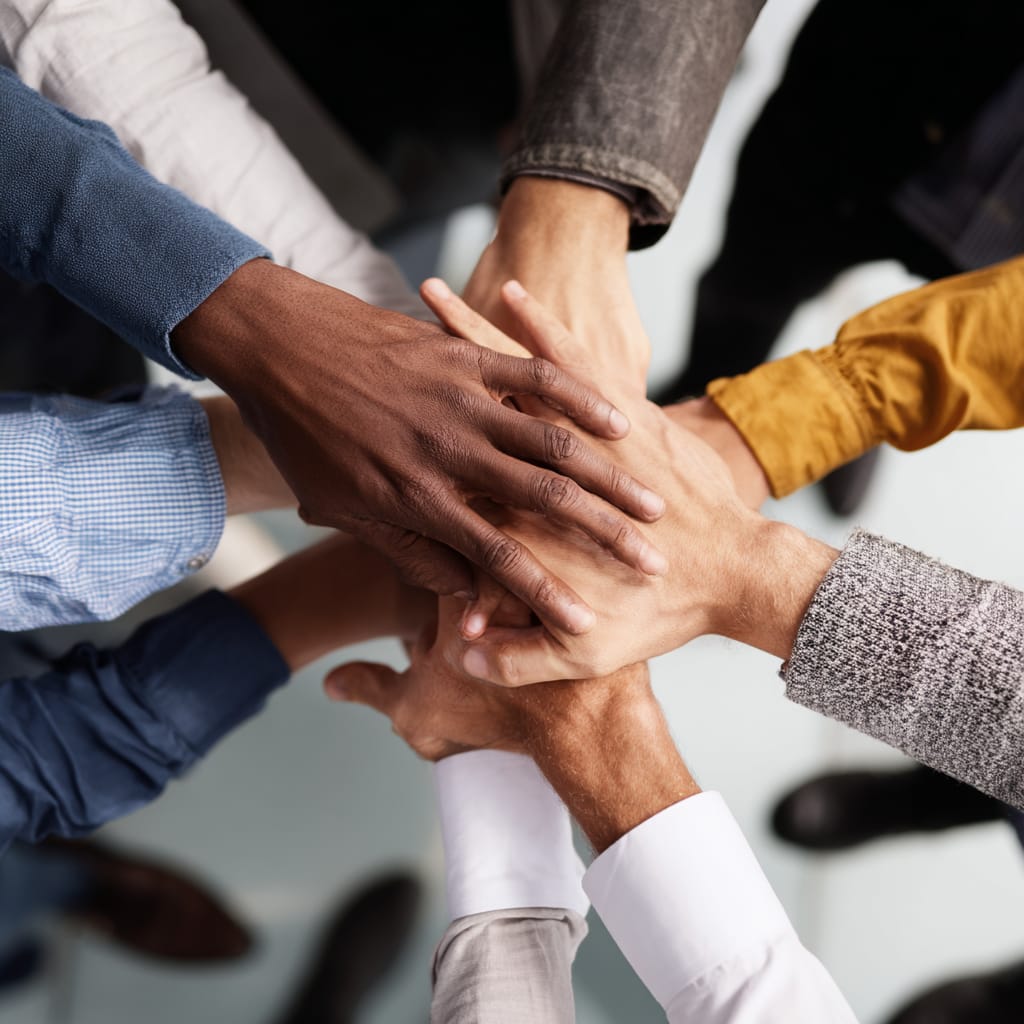 Equipe corporativa em ambiente de trabalho colaborativo